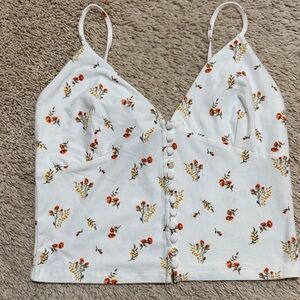 Forever 21 White Floral Camisole